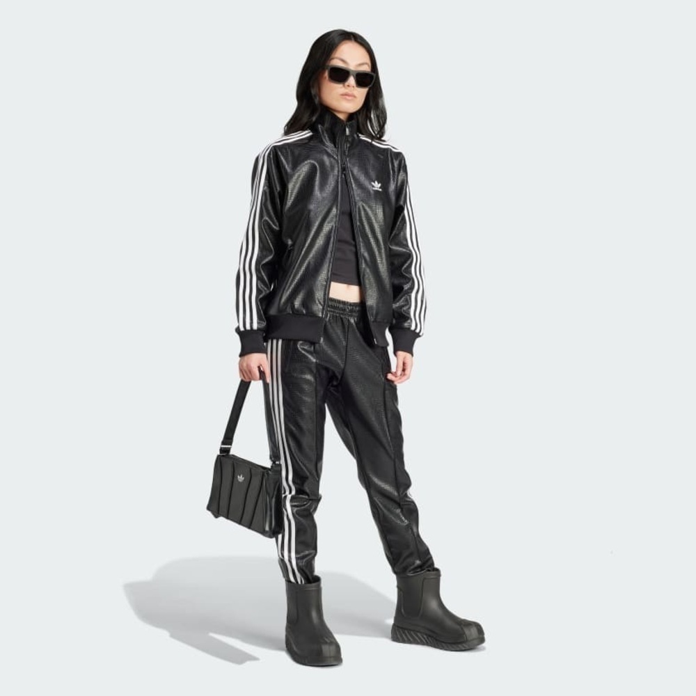 ADIDAS ORIGINALS PREMIUM FAUX LEATHER SST LUXE TRACK PANTS Python skin Small nwt - Picture 15 of 17